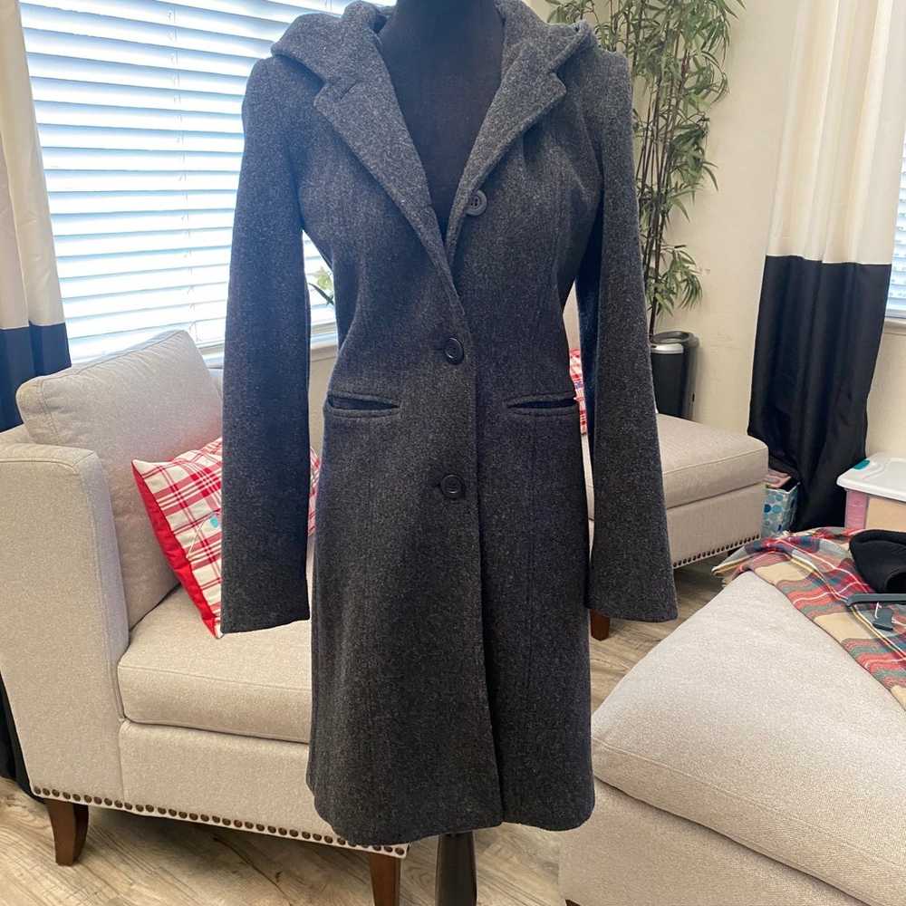 Marvin Richard Hooded Wool Trench Coat - image 9