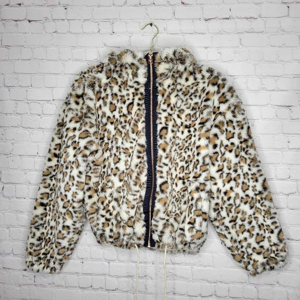 Lucky Brand Faux Fur Beige Leopard Hooded Jacket … - image 2