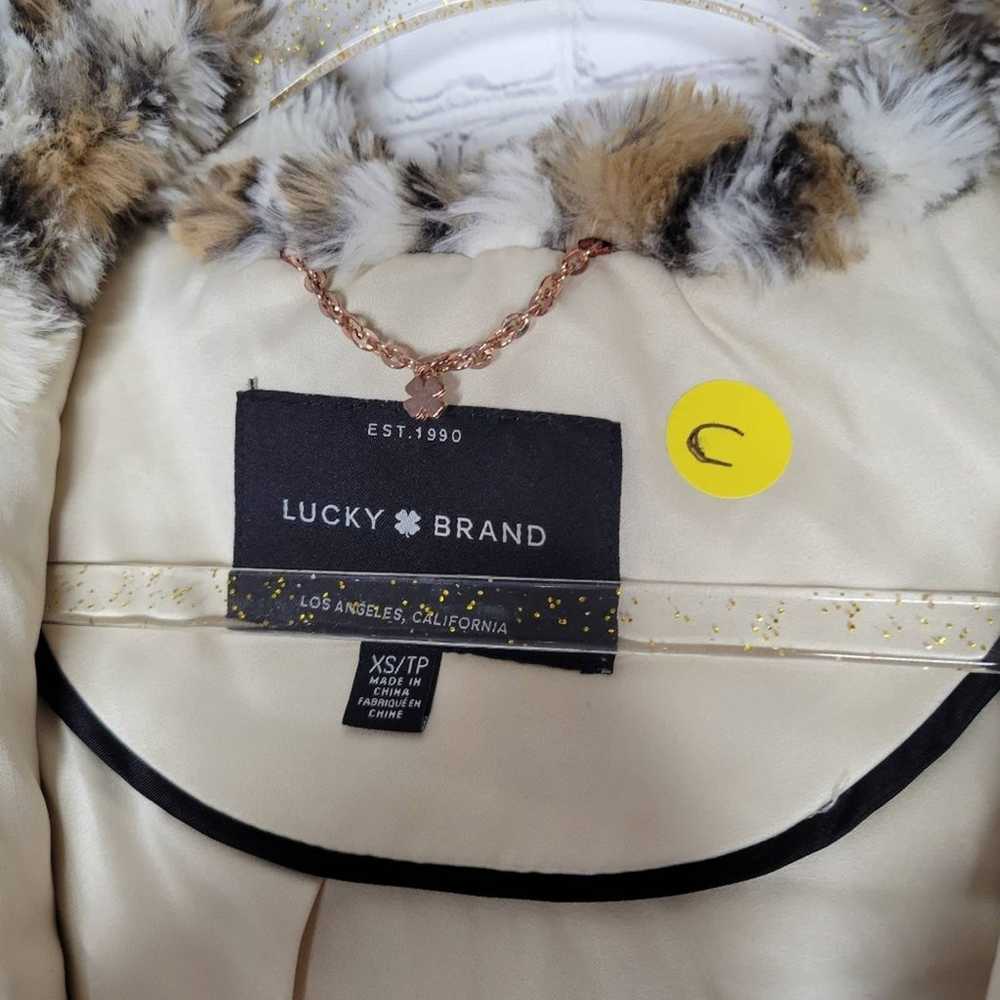 Lucky Brand Faux Fur Beige Leopard Hooded Jacket … - image 5