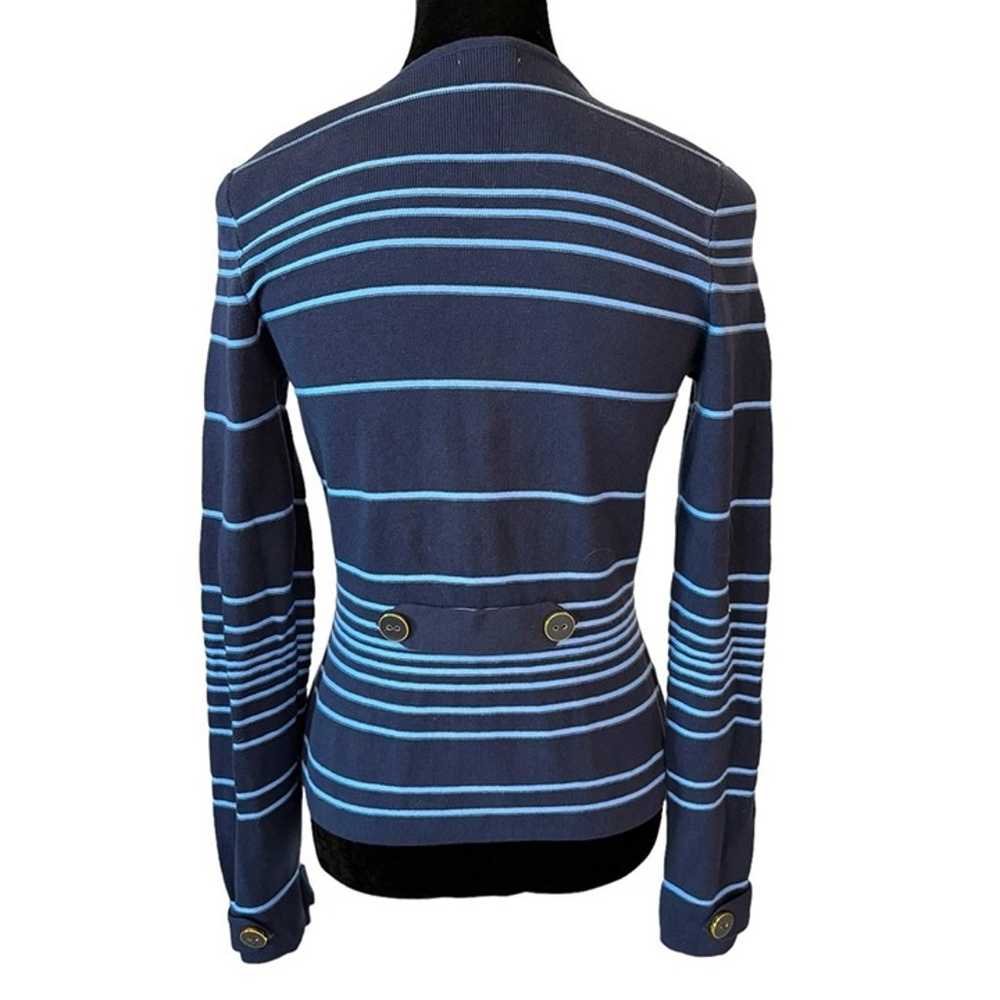 Cache Blue Stripe Sweater Jacket Small - image 5