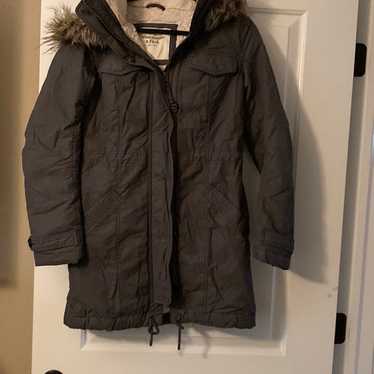 Abercrombie and Fitch jacket Sherpa lined army gr… - image 1