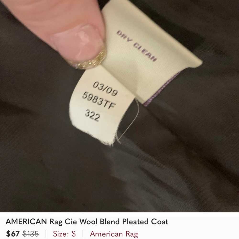 American Rag  Wool Blend Pleated Peacoat - image 6