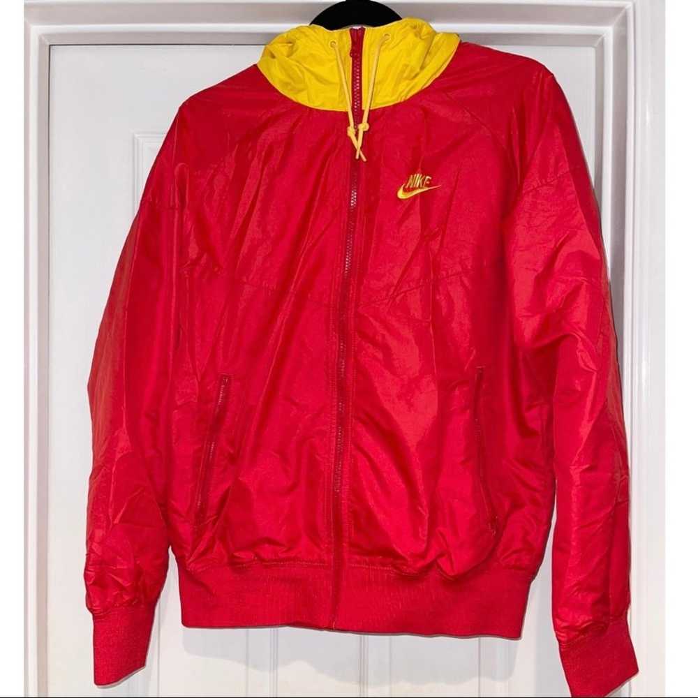 Nike Reversible Red and Yellow Hooded Windbreaker - image 1