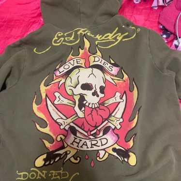 vintage green ed hardy zip up - image 1