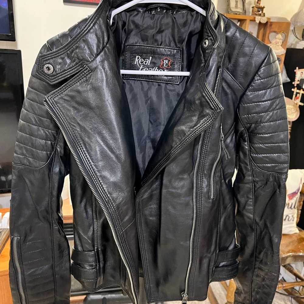 Real Leather moto jacket ladies - image 3