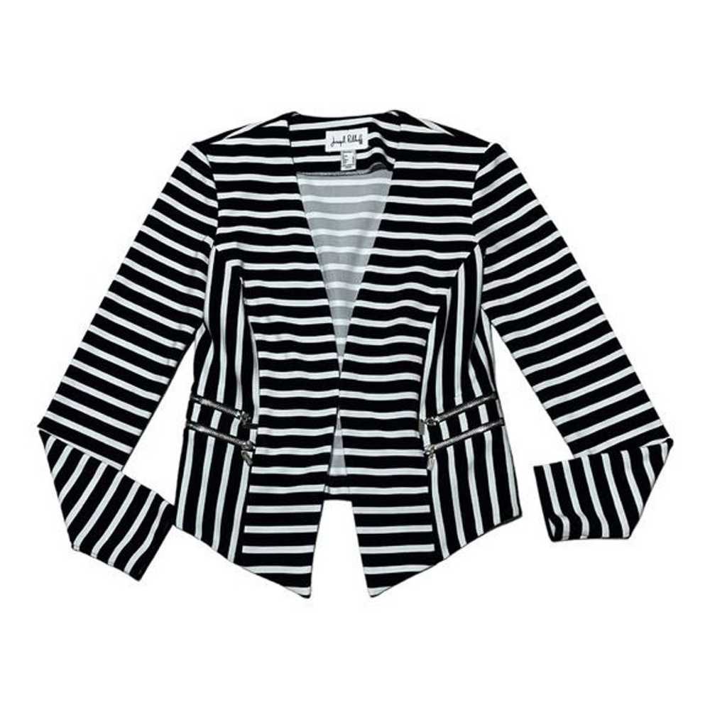Joseph Ribkoff Black and White Stripe Zip Jacket … - image 11