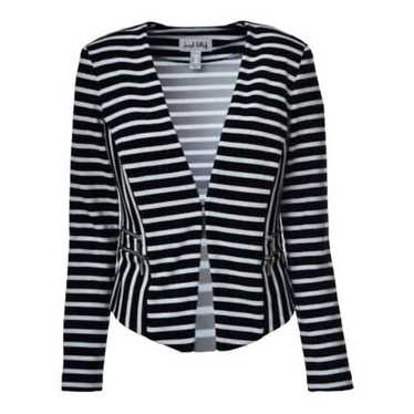 Joseph Ribkoff Black and White Stripe Zip Jacket … - image 1