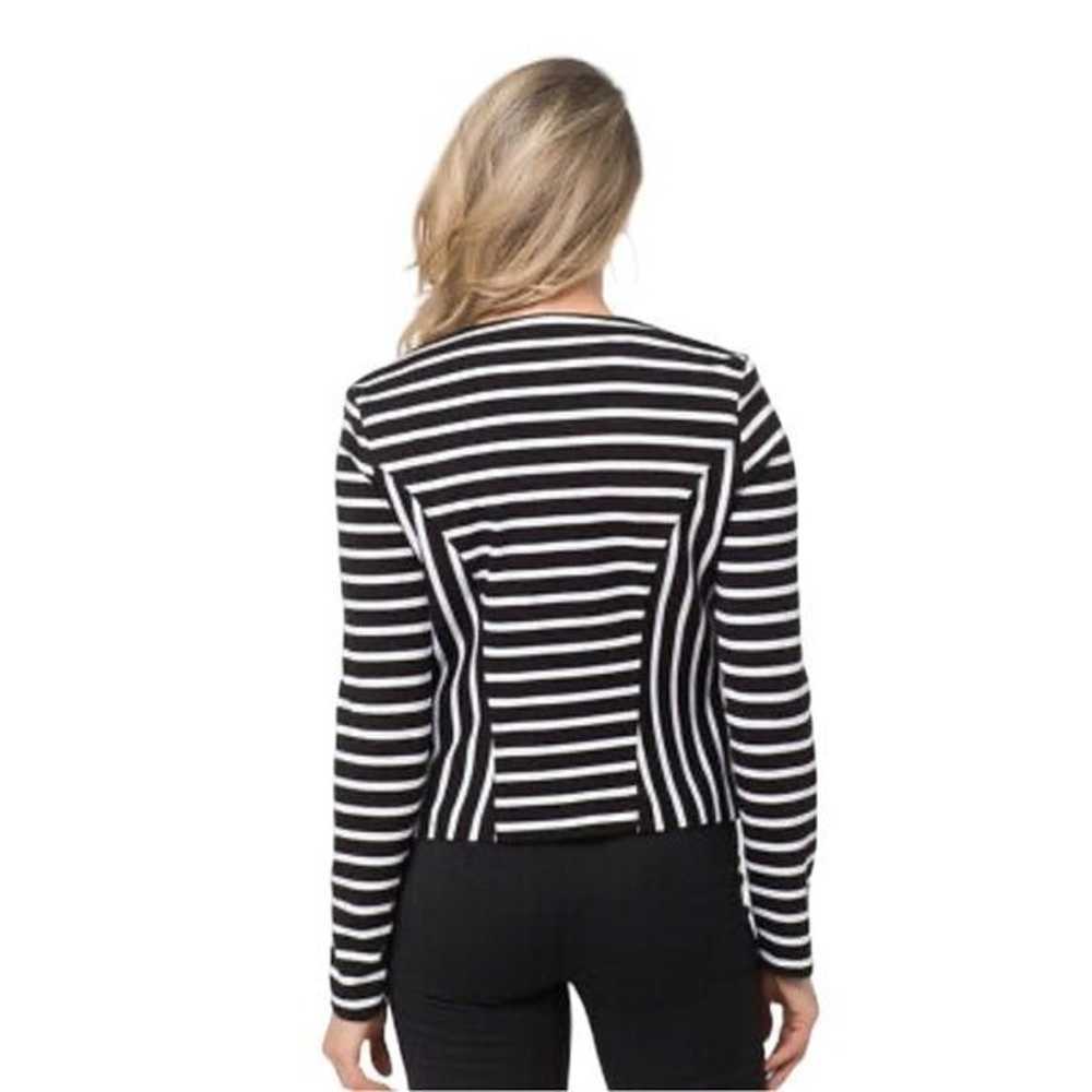 Joseph Ribkoff Black and White Stripe Zip Jacket … - image 3