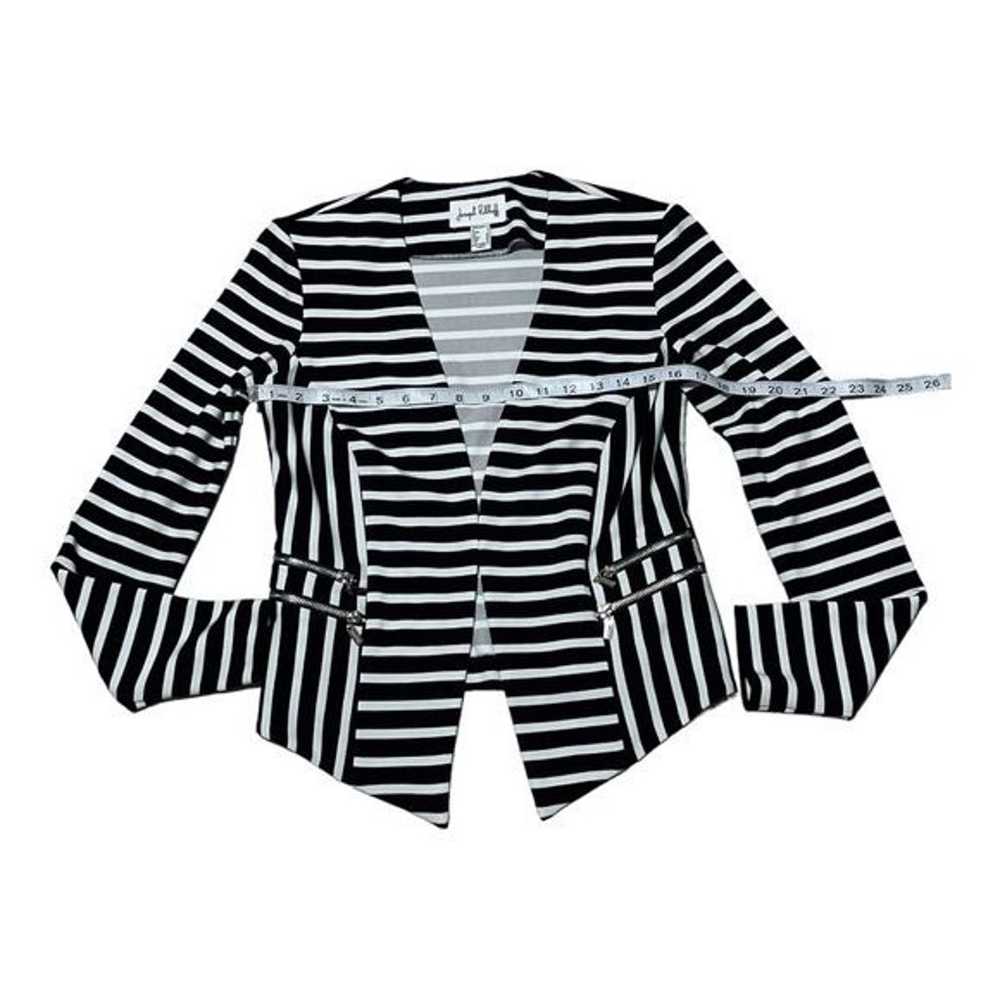 Joseph Ribkoff Black and White Stripe Zip Jacket … - image 6
