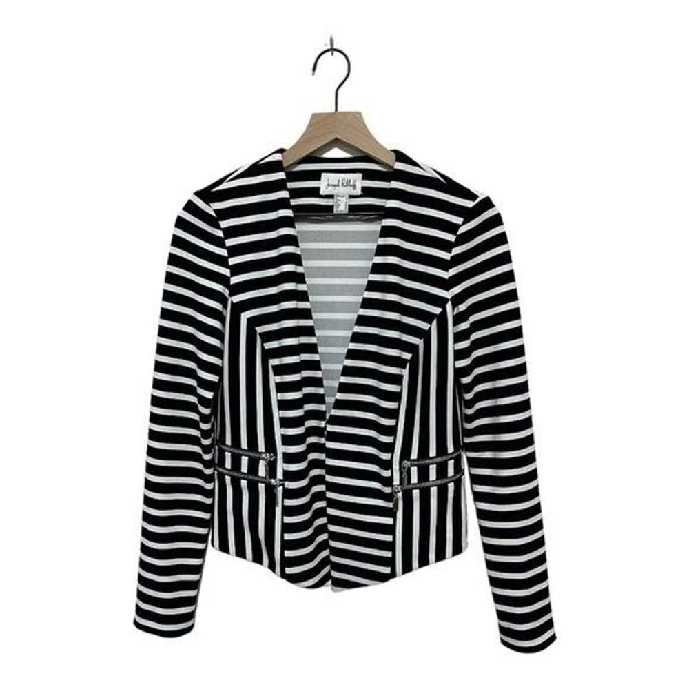 Joseph Ribkoff Black and White Stripe Zip Jacket … - image 9
