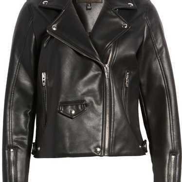 Black Leather Moto Jacket Blank NYC - image 1