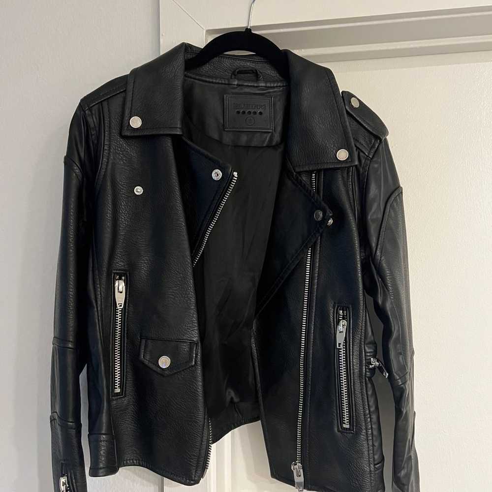 Black Leather Moto Jacket Blank NYC - image 4