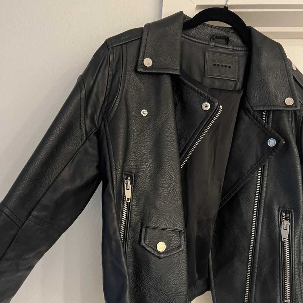 Black Leather Moto Jacket Blank NYC - image 6