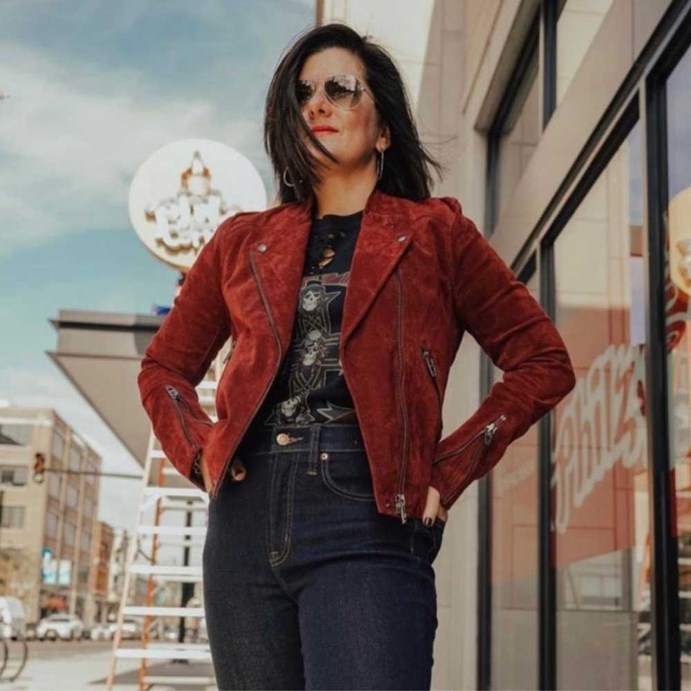 Blank NYC Red Suede Moto Jacket - image 1