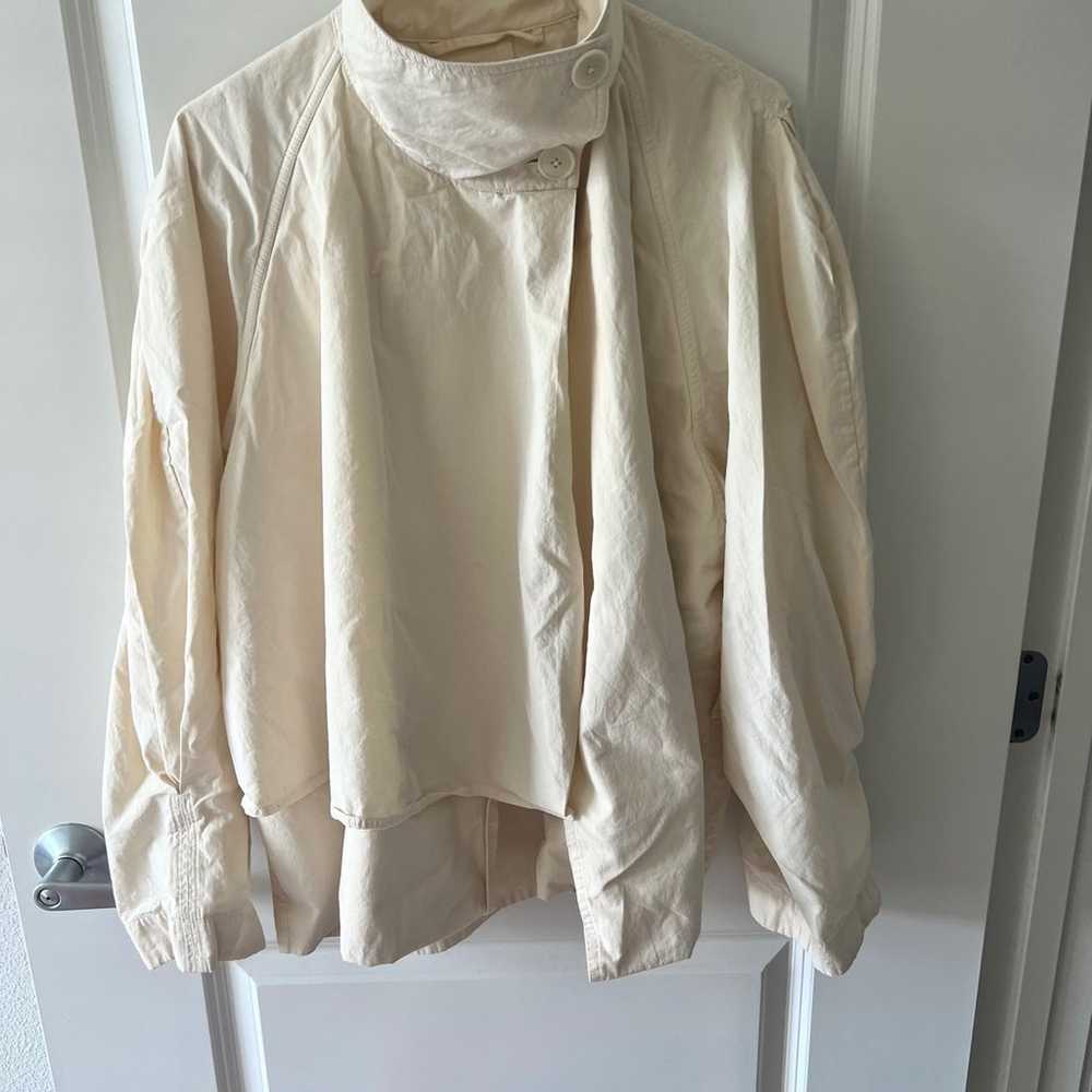 Lemaire style cotton oversized beige belted asymm… - image 12