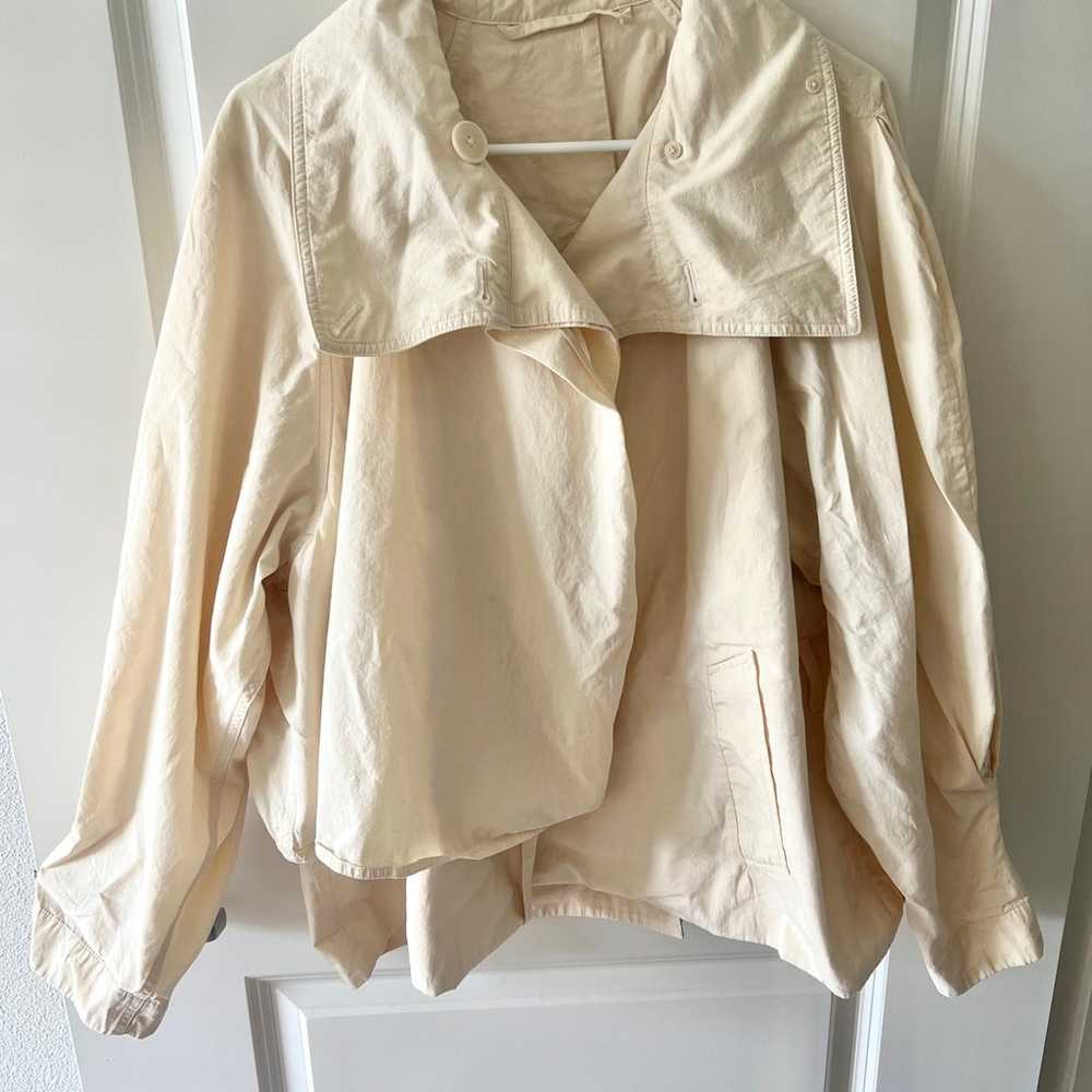Lemaire style cotton oversized beige belted asymm… - image 5