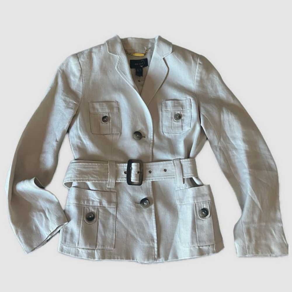 MNG Mango Suit Linen Belted Jacket, EUC-Size 4 - image 1
