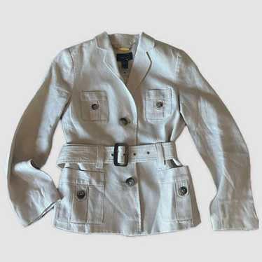 MNG Mango Suit Linen Belted Jacket, EUC-Size 4 - image 1