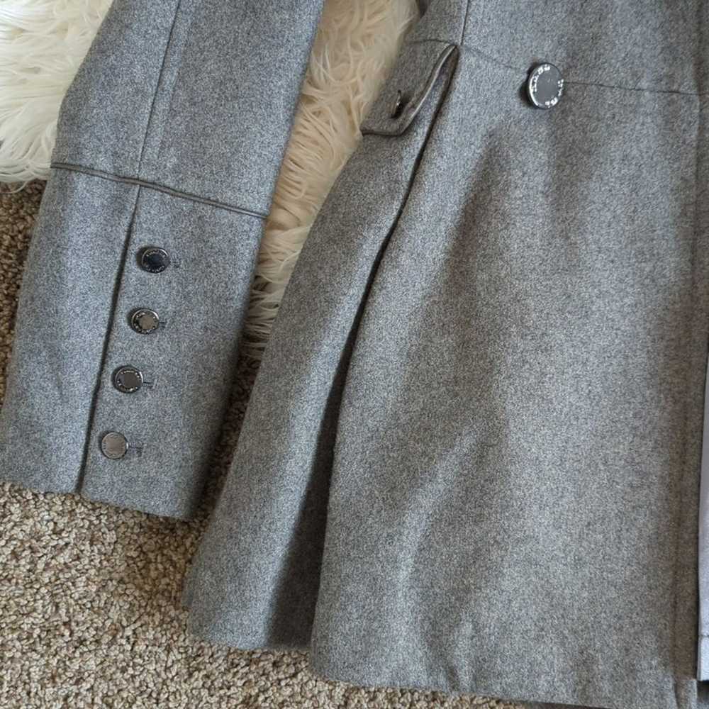 Calvin Klein Gray Wool Tailored Pea Coat S - image 2