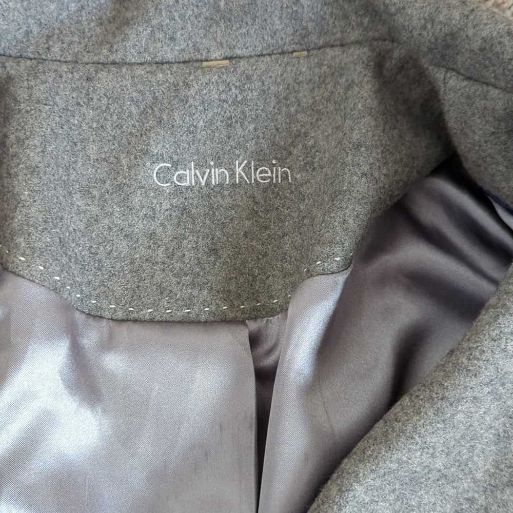 Calvin Klein Gray Wool Tailored Pea Coat S - image 4