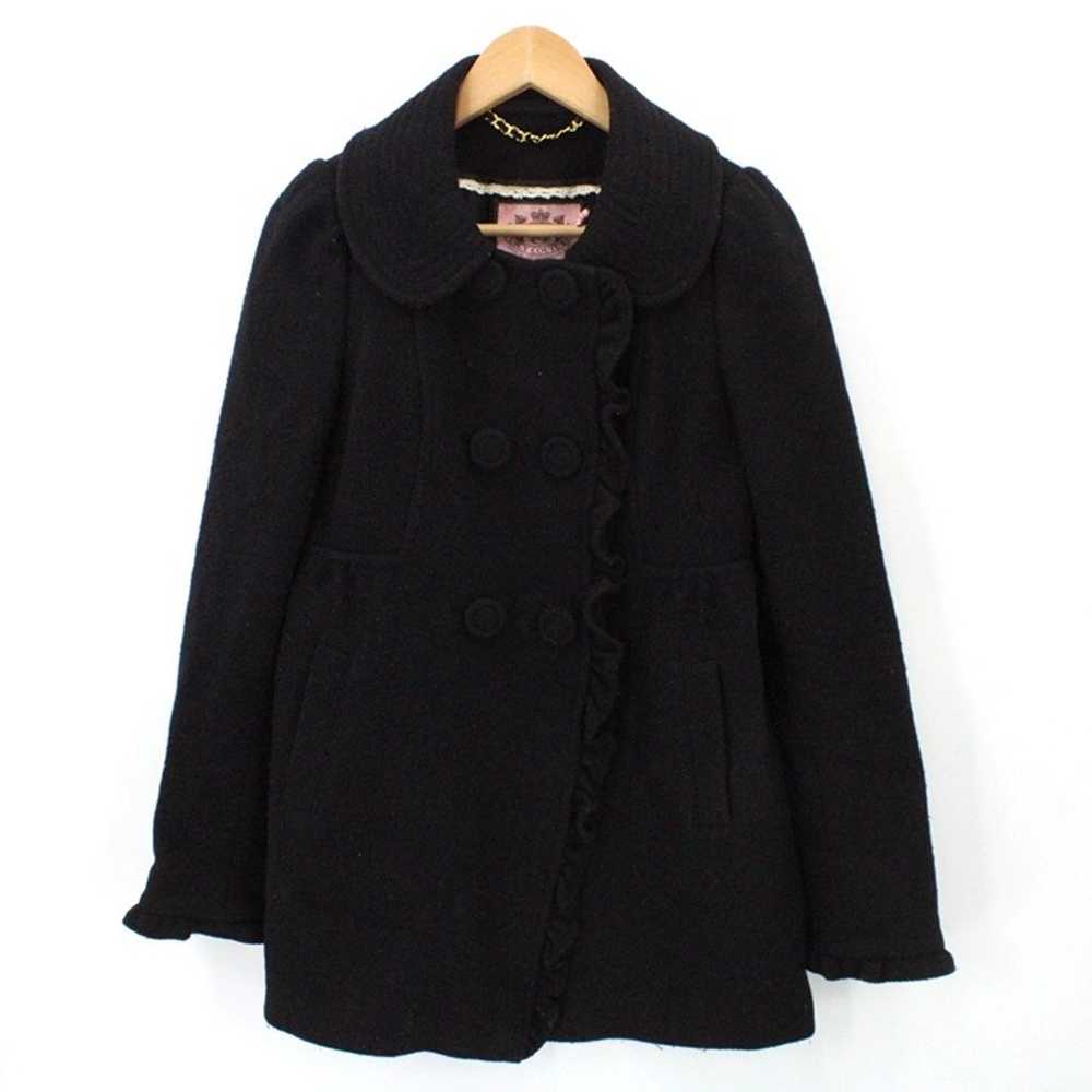 Vintage Juicy Couture Pea Coat Womens Black Butto… - image 1