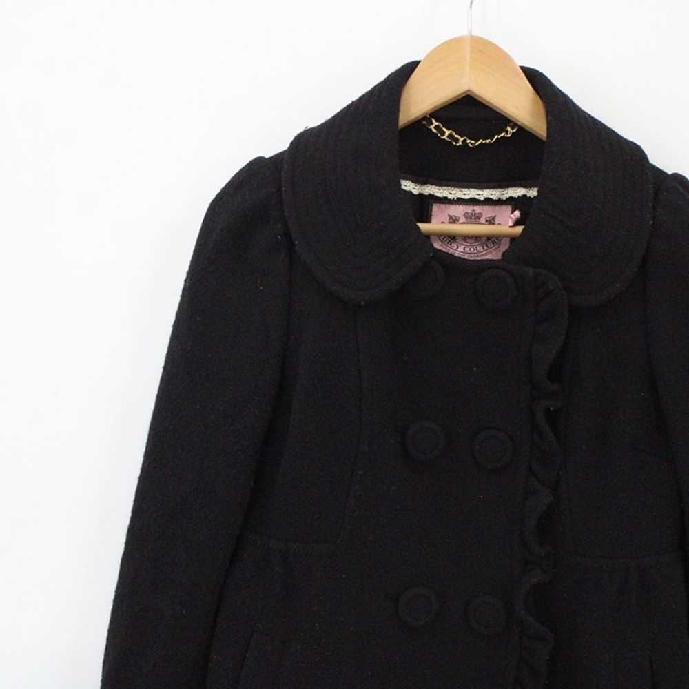 Vintage Juicy Couture Pea Coat Womens Black Butto… - image 3