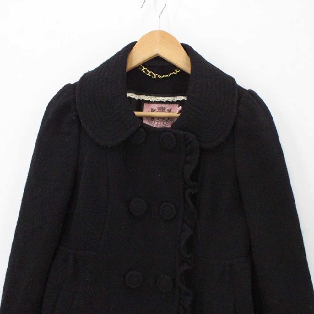 Vintage Juicy Couture Pea Coat Womens Black Butto… - image 5