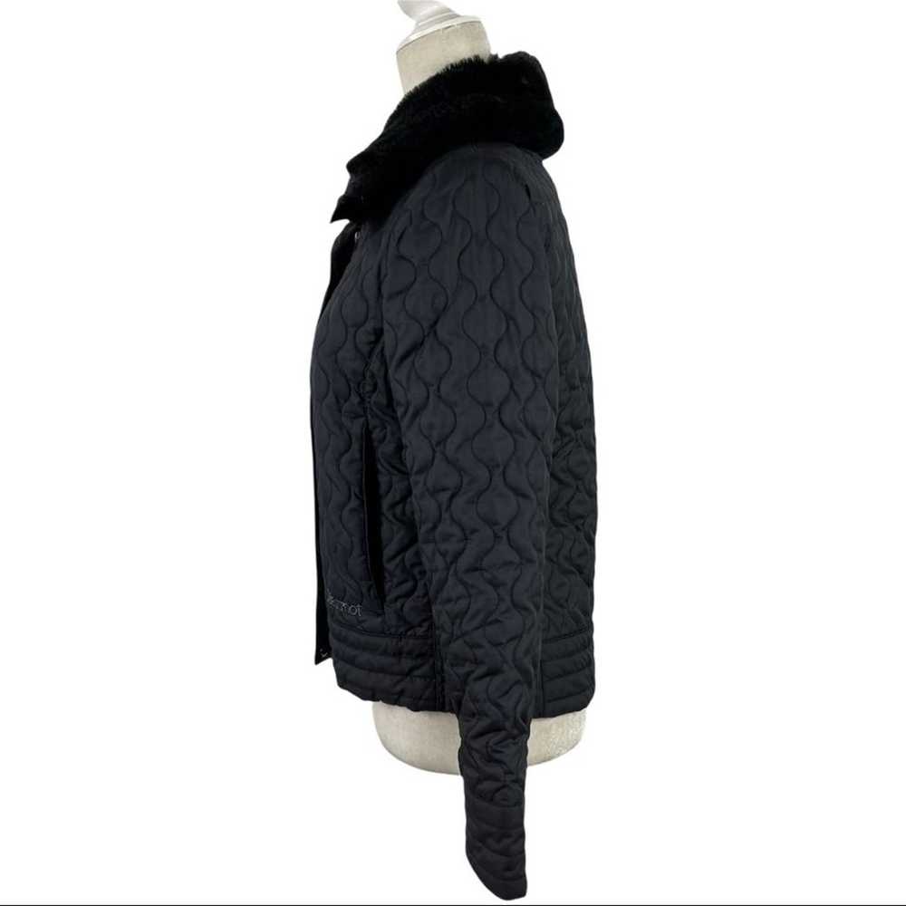 Marmot St. Moritz Black Quilted Faux Fur Full Zip… - image 8