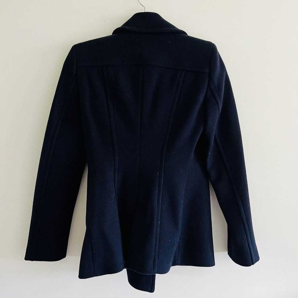 ZARA Navy Double Breasted Wool Blend Coat - S - image 3