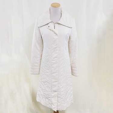 BCBGMAXAZRIA long quilted puffer coat ivory white 