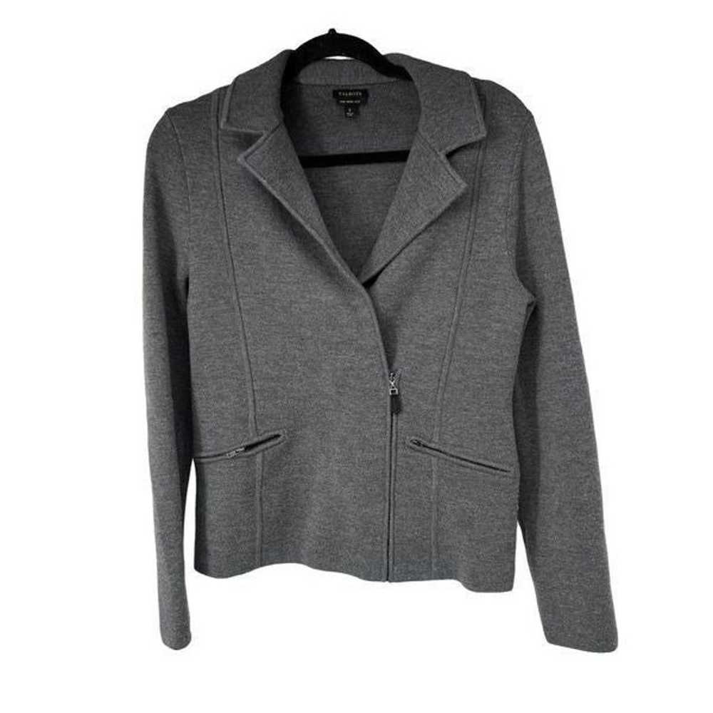 Talbots Pure Merino Wool Dark Gray Blazer Jacket - image 1