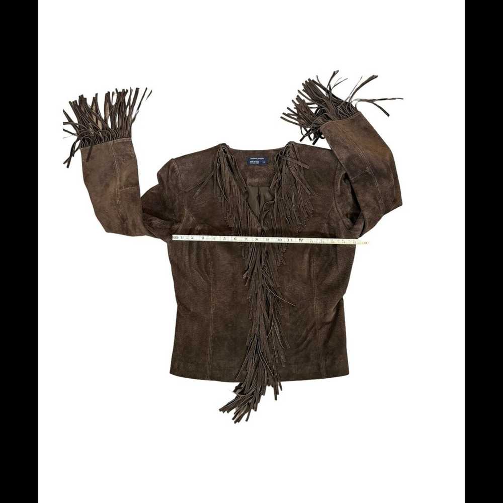 Boston Proper - Leather Suede Fringe Jacket - Wom… - image 7