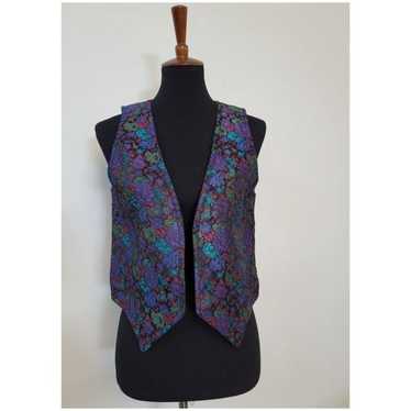 Vintage Jacquard Woven Floral Vest - image 1