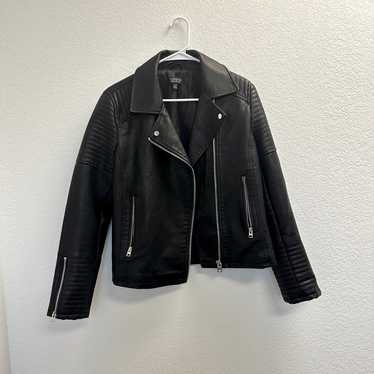 Topshop Faux Leather Moto Jacket