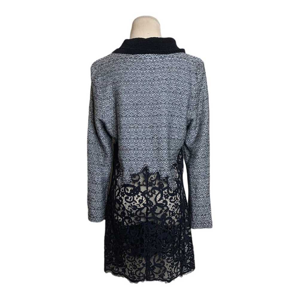 Nic-Zoe gray black lace button blazer size M - image 8