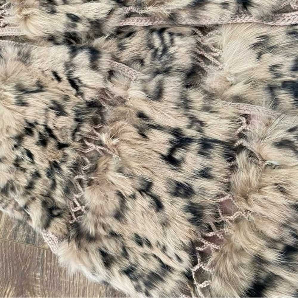 BCBGMAXAZRIA Spotted Genuine Rabbit Fur Crochet p… - image 6