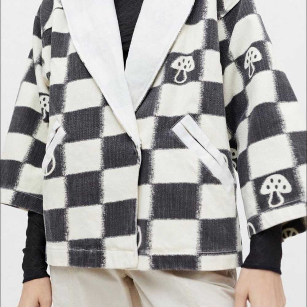 Checkered Black & White Canvas Cardigan from Urba… - image 3