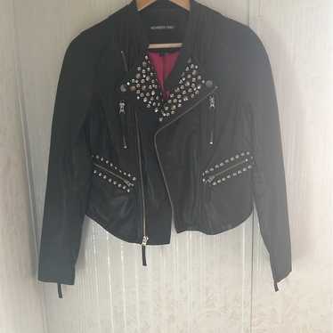 Members only genuine leather studded Moto jacket - image 1
