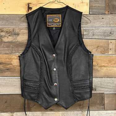 First Classics Leather Gear Fringe Vest Women’s S… - image 1