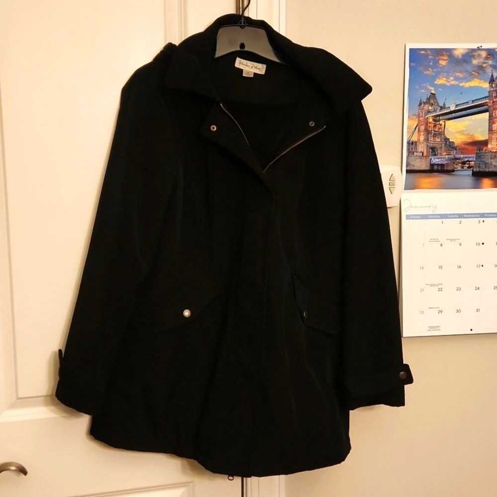 Preston & York Women's Black Long Trench Coat w/ … - image 1