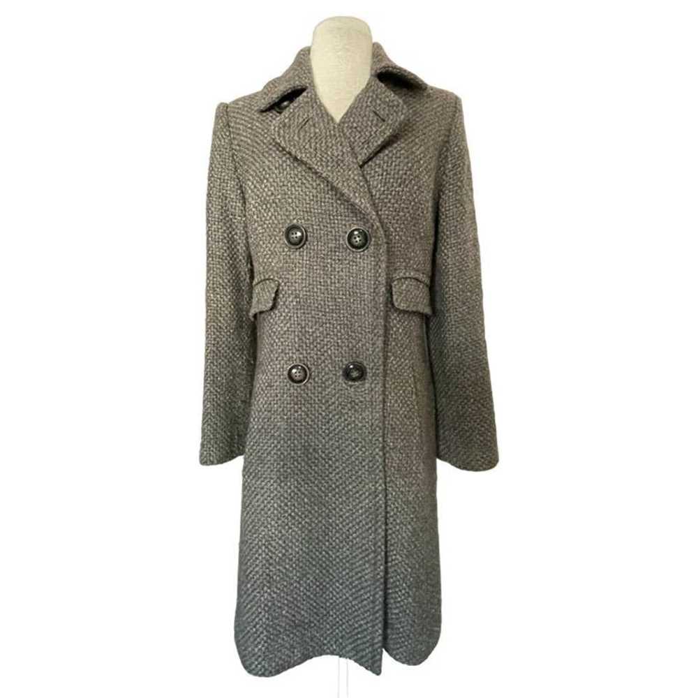 MNG Suit Tweed Long Double Breasted Gray Jacket - image 1