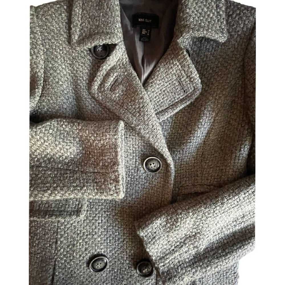 MNG Suit Tweed Long Double Breasted Gray Jacket - image 5