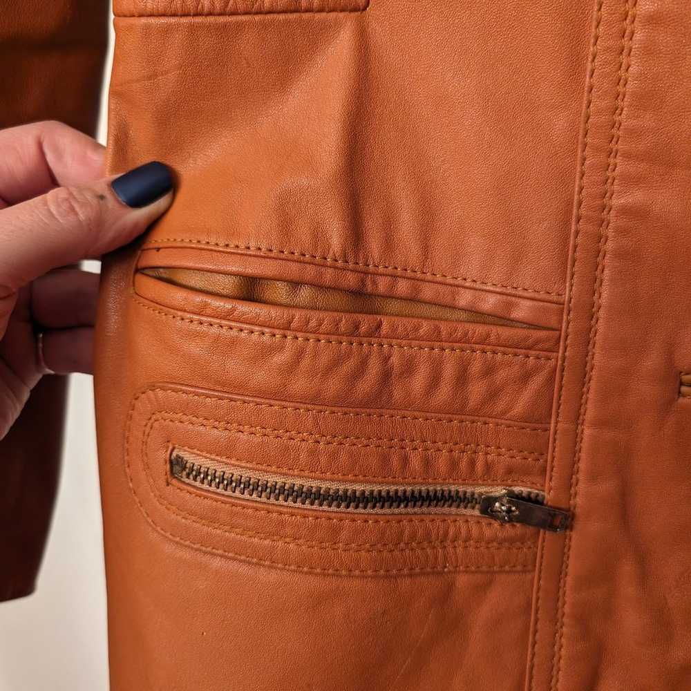 Caramel leather jacket - image 3