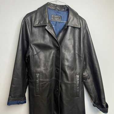 tahari genuine leather coat