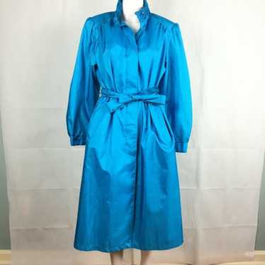 Forecaster Blue Vintage Rain Coat Sz 14 - image 1