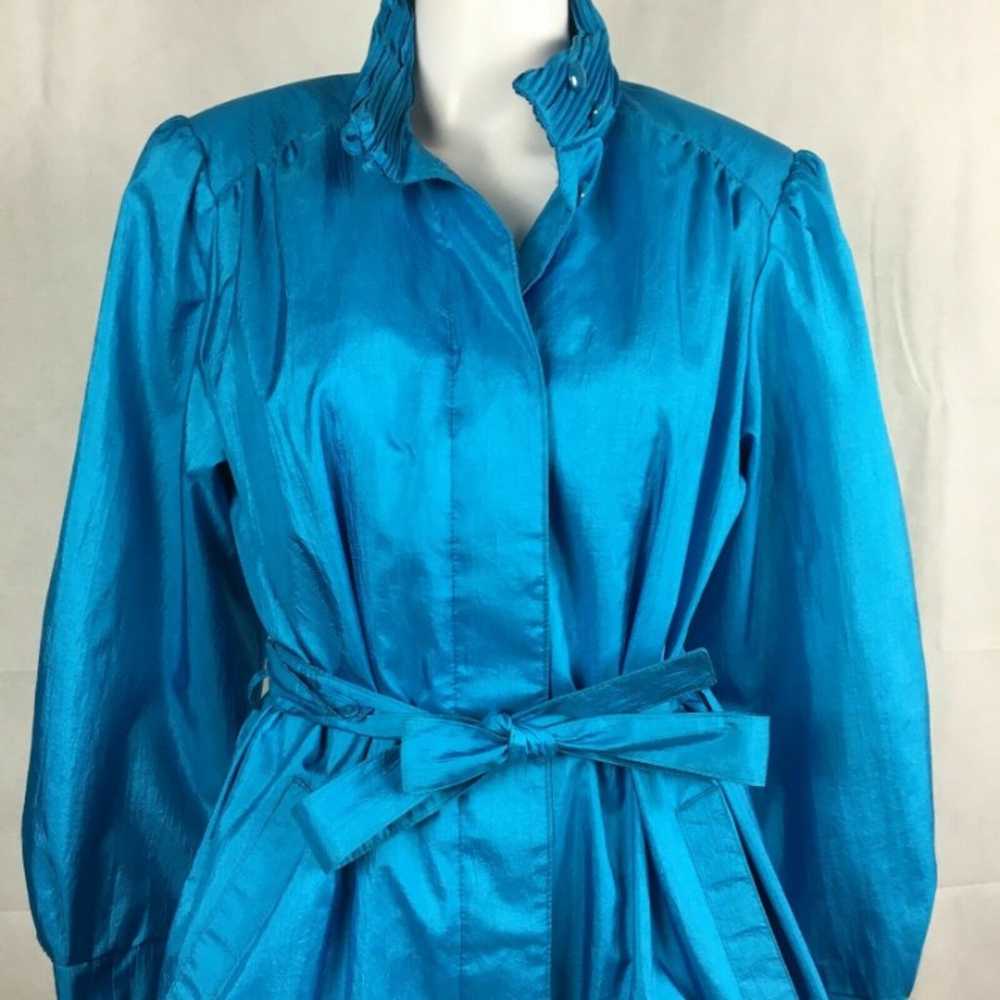 Forecaster Blue Vintage Rain Coat Sz 14 - image 2