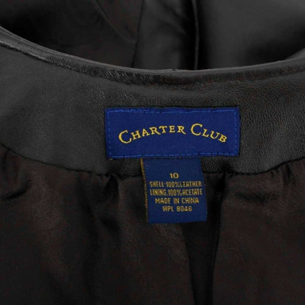 Charter Club Sz 10 Dark Brown Lined Zip Up Smooth… - image 4