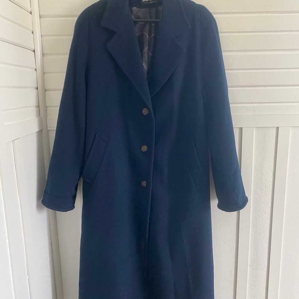 Vintage Jofeld by Forstmann Navy Blue Wool Trench… - image 5