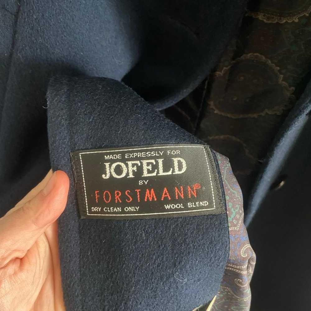 Vintage Jofeld by Forstmann Navy Blue Wool Trench… - image 9