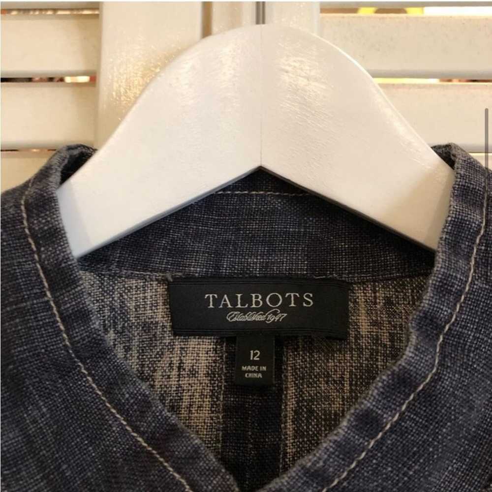 Talbots Blue Washed Denim Linen Lightweight Jacke… - image 4